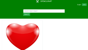 openclipart圖庫：Bright Red Shiny Heart縮圖