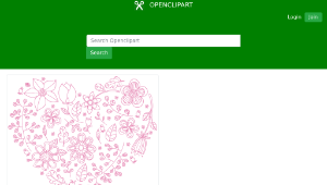 openclipart圖庫：Pink Floral Heart-資源代表圖