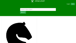 openclipart圖庫：Chess Piece Silhouette - Black Knight / Caballo Negro-資源代表圖