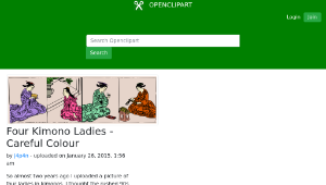 openclipart圖庫：Four Kimono Ladies - Careful Colour