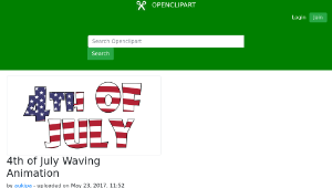 openclipart圖庫：4th of July Waving Animation-資源代表圖