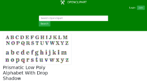 openclipart圖庫：Prismatic Low Poly Alphabet With Drop Shadow-資源代表圖