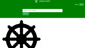 openclipart圖庫：Ornate Dharma Wheel Silhouette縮圖