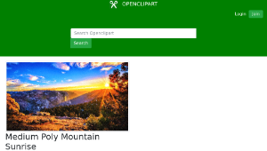 openclipart圖庫：Medium Poly Mountain Sunrise縮圖