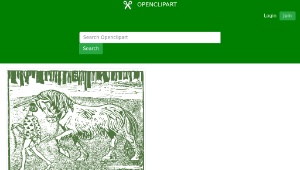 openclipart圖庫：Unicorn, Man and Axe