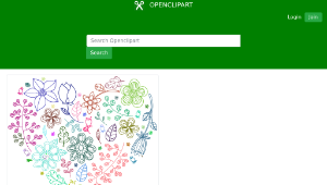 openclipart圖庫：Prismatic Neon Floral Heart No Background縮圖