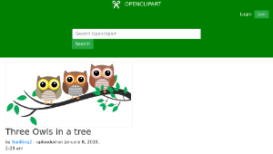openclipart圖庫：Three Owls in a tree縮圖