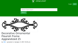 openclipart圖庫：Decorative Ornamental Flourish Frame Aggrandized 25