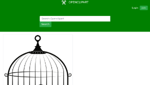 openclipart圖庫：Bird in cage縮圖
