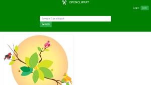 openclipart圖庫：Rainbow Birds On Branch縮圖