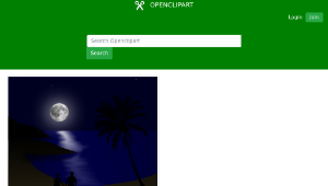 openclipart圖庫：Moonlit beach couple縮圖