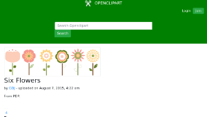 openclipart圖庫：Six Flowers縮圖