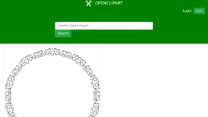 openclipart圖庫：Decorative Flourish Silhouette Frame 7縮圖
