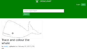 openclipart圖庫：Trace and colour the whale-資源代表圖
