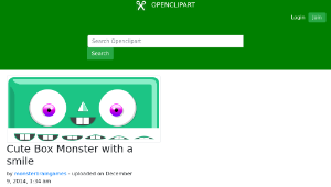 openclipart圖庫：Cute Box Monster with a smile