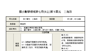 國小數學領域第七冊(4上)第5單元　三角形