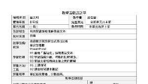 中壢國中-呂佳蓉教師-國文科8年級《鳥》教學活動設計單