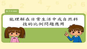 能理解在日常生活中或自然科技的比例問題應用