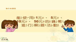 能使用1元、5元、10元、50元的錢幣進行解題活動
