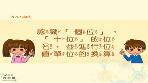 認識「個位」、「十位」的位名，並進行位值單位的換算