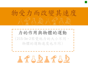察覺施力的大小不同，物體運動的速度也不同