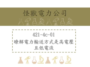 電廠發電的功率為一定值，電力公司使用高電壓、低電流的方式將電傳送到用戶，在電供應輸送過程中，電功率的耗損。為降低熱能消耗，故降低傳輸線路的電流