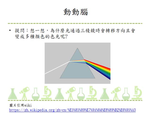 利用光照射透鏡進行察覺光波遇障礙物發生折射的現象-光會在透光物體內偏折且也有反射現象