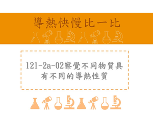 察覺不同物質具有不同的導熱性質