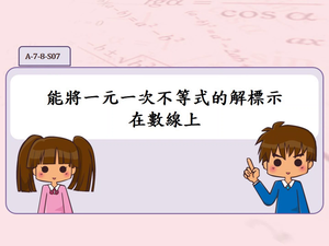 能將一元一次不等式的解標示在數線上縮圖