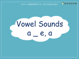 語音-Vowel Sounds a _ e, a-資源代表圖