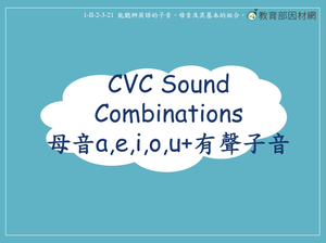 語音-CVC Sound Combinations母音a, e, i, o, u+有聲子音-資源代表圖