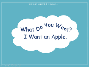 食物-What do you want? I want a/an ____. (apple, banana, orange, hamburger, sandwich, egg)   Part 1-資源代表圖