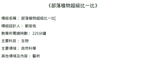 部落植物超級比一比-資源代表圖