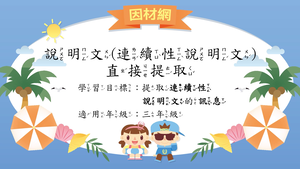 說明文連續性文本[三]／直接提取-資源代表圖