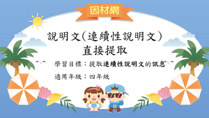 說明文連續性文本[四]／直接提取-資源代表圖
