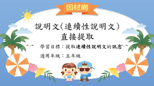 說明文連續性文本[五]／直接提取-資源代表圖