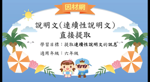 說明文連續性文本[六]／直接提取-資源代表圖