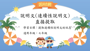 說明文連續性文本[七]／直接提取-資源代表圖