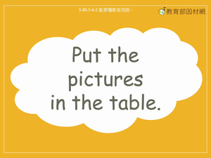 教室用語-Put the pictures in the table.縮圖