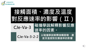 CJe-Va-3-2-2 以碰撞學說解釋接觸面積、濃度及溫度對反應速率的影響（Ⅱ）.mp4縮圖