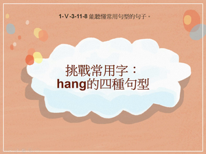 1-Ⅴ-03-11-08 挑戰常用字：hang的四種句型縮圖
