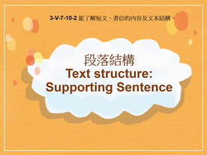 3-Ⅴ-07-10-02 段落結構Text Structure: Supporting Sentence縮圖