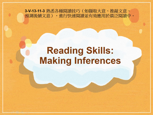 3-Ⅴ-13-11-03 Reading Skills: Making Inferences縮圖