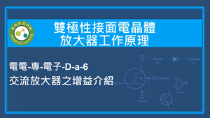 雙極性接面電晶體放大器工作原理-交流放大器之增益介紹縮圖