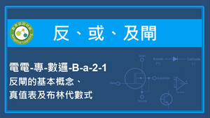 反,或,及閘-反閘的基本概念, 真值表及布林代數式縮圖