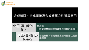 化工-專-普化-R-e-5 合成橡膠、合成纖維及合成塑膠之性質與應用.mp4縮圖