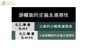 化工-專-普化-H-f-4 瞭解元素游離能的定義及週期性縮圖