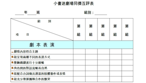 小書迷劇場同儕互評表